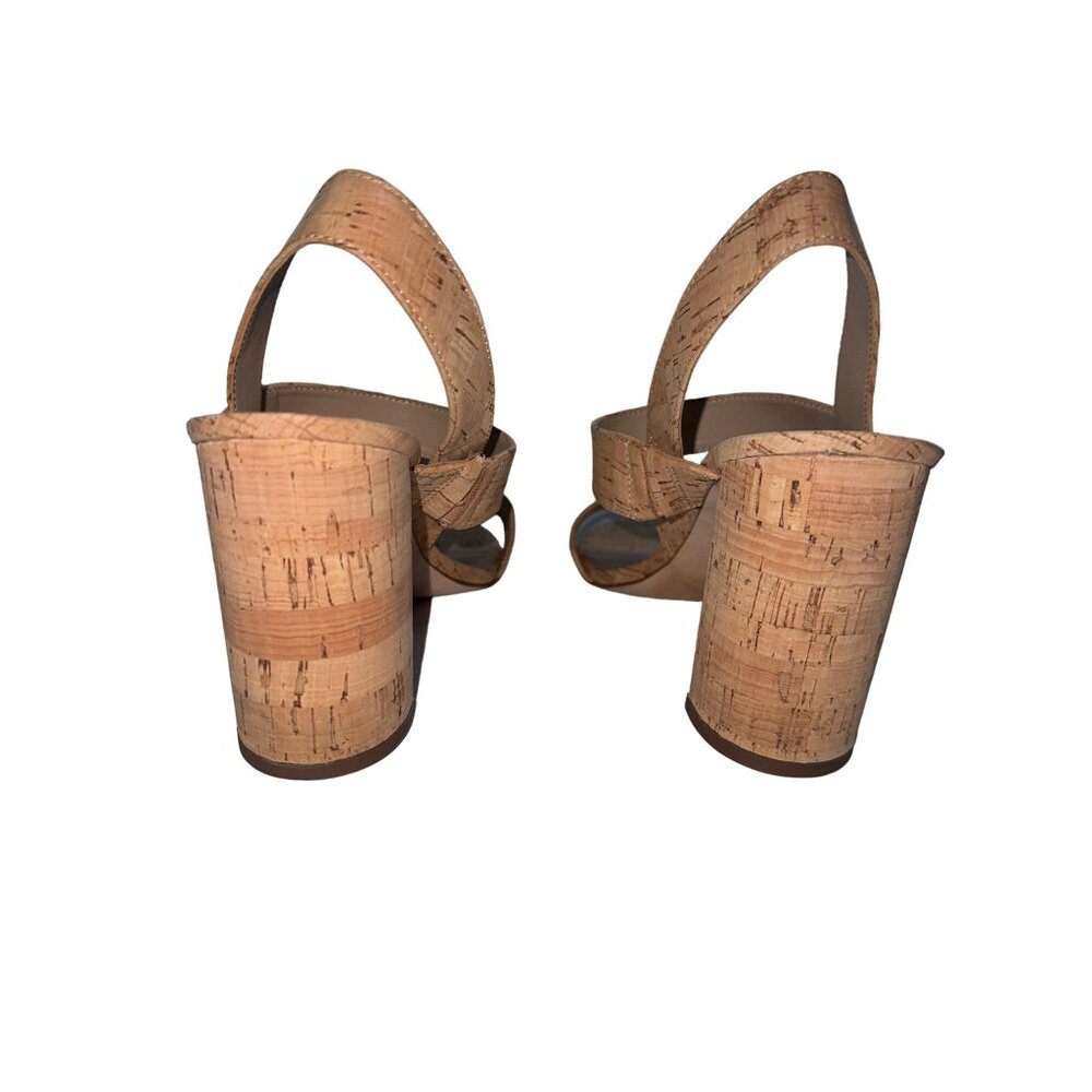 Ann Taylor Strappy Slingback Sandals Cork Wrapped Block Heel Open Toe Size 11 - Picture 3 of 9